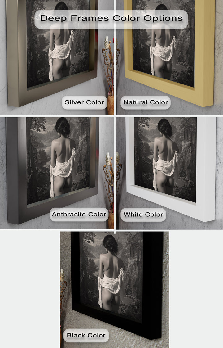 Silent Reverie – Classical Nude in Monochrome Oil Painting
