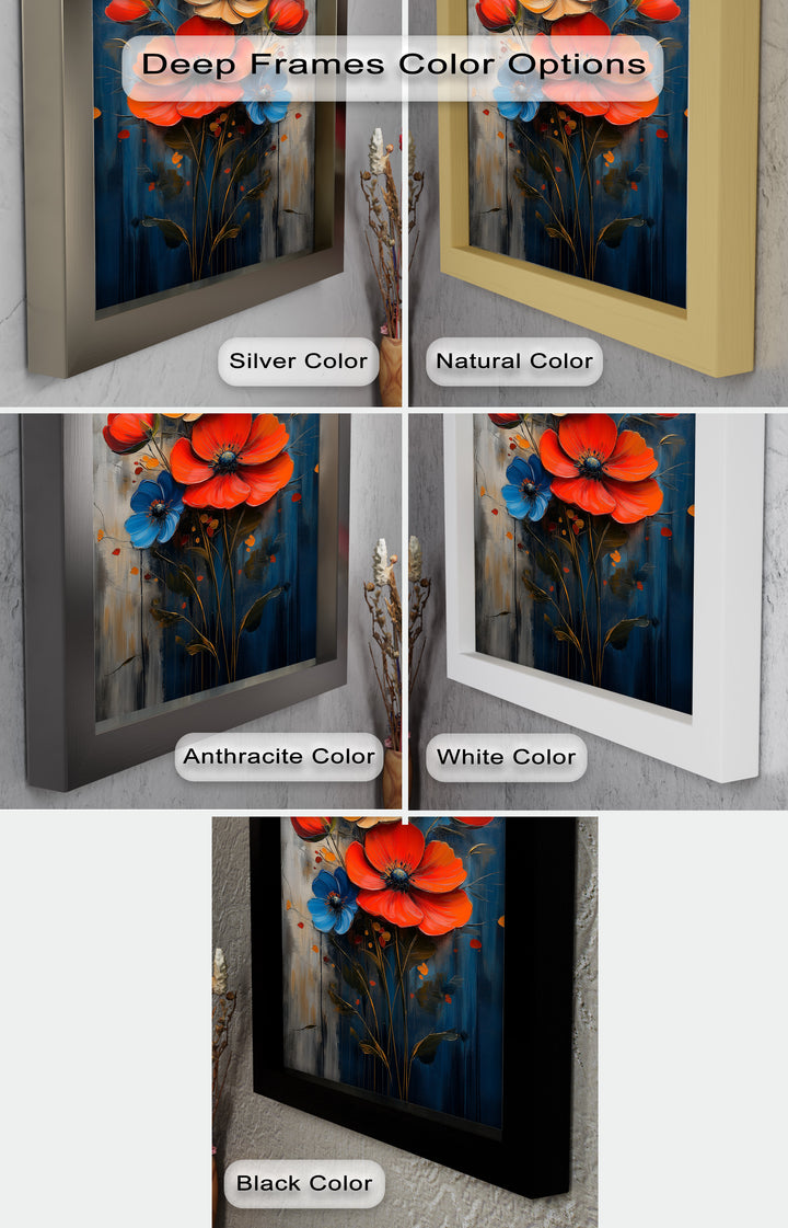 Colorburst Petals – Bold Poppy Bouquet Flower Oil Painting