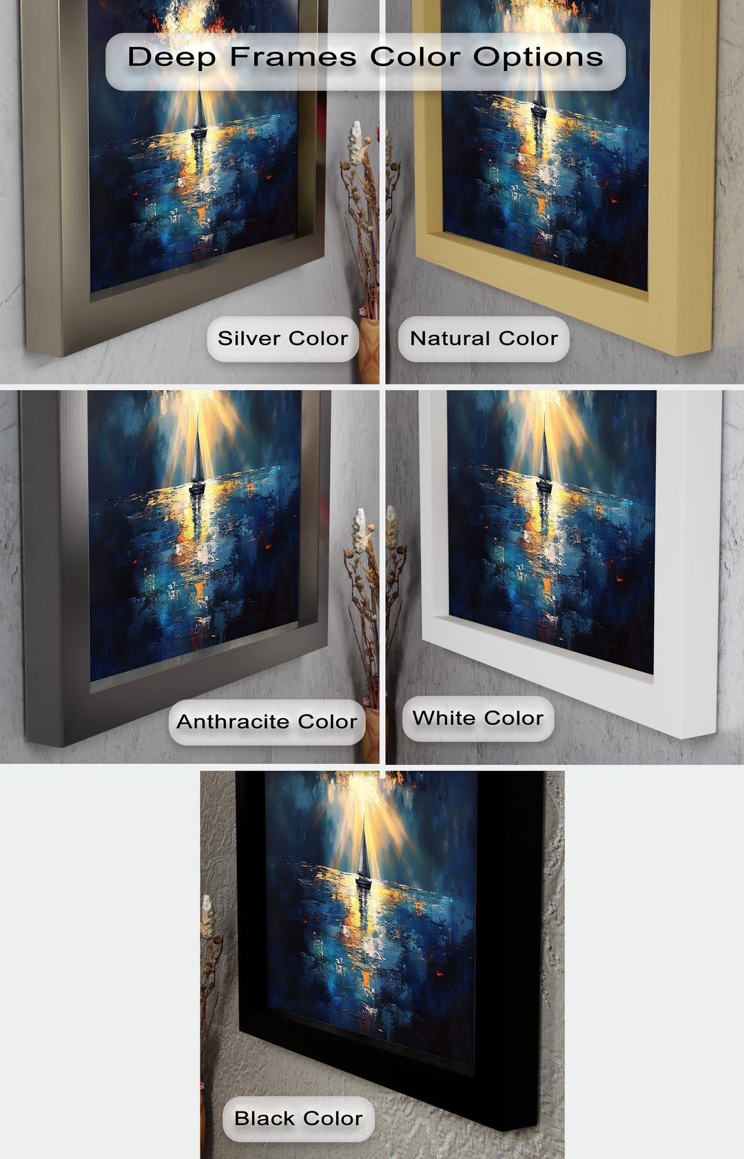 Radiant Horizon – Sailboat at Sunset Oil Painting