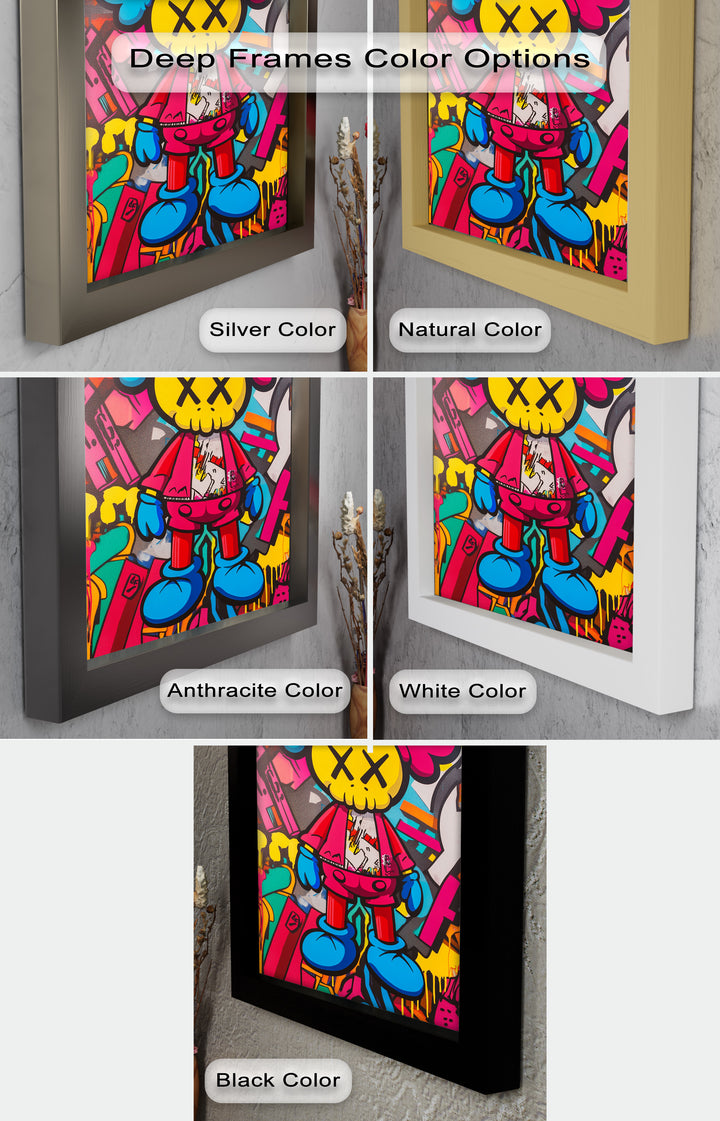 Neon Rebellion – KAWS Graffiti Ölgemälde