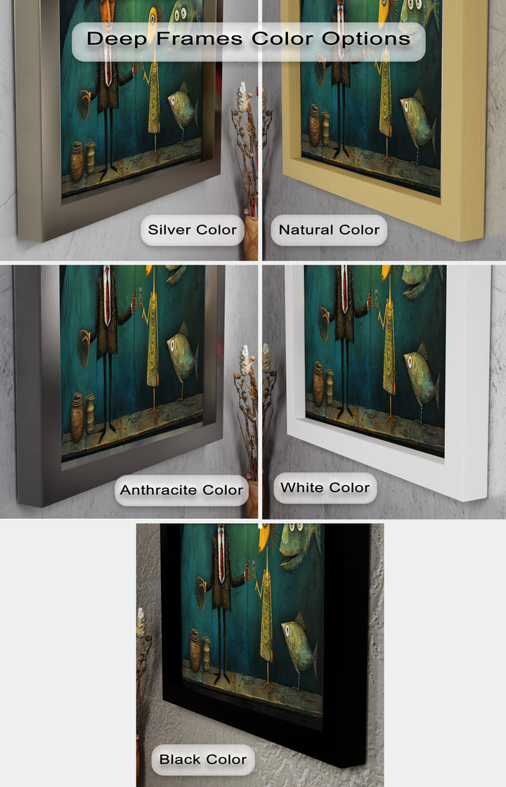 Moonlight Toast – Whimsical Surrealist Underwater Picasso Oil Painting