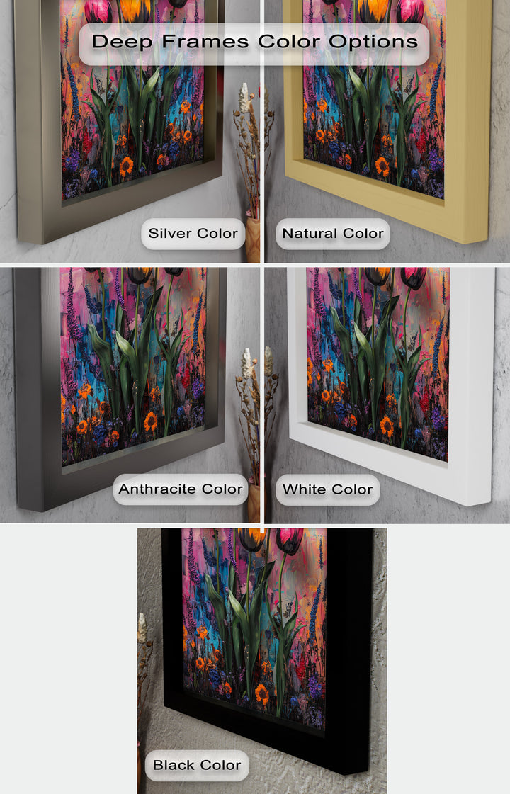 Colorful Tulip Garden - Flower Oil Painting
