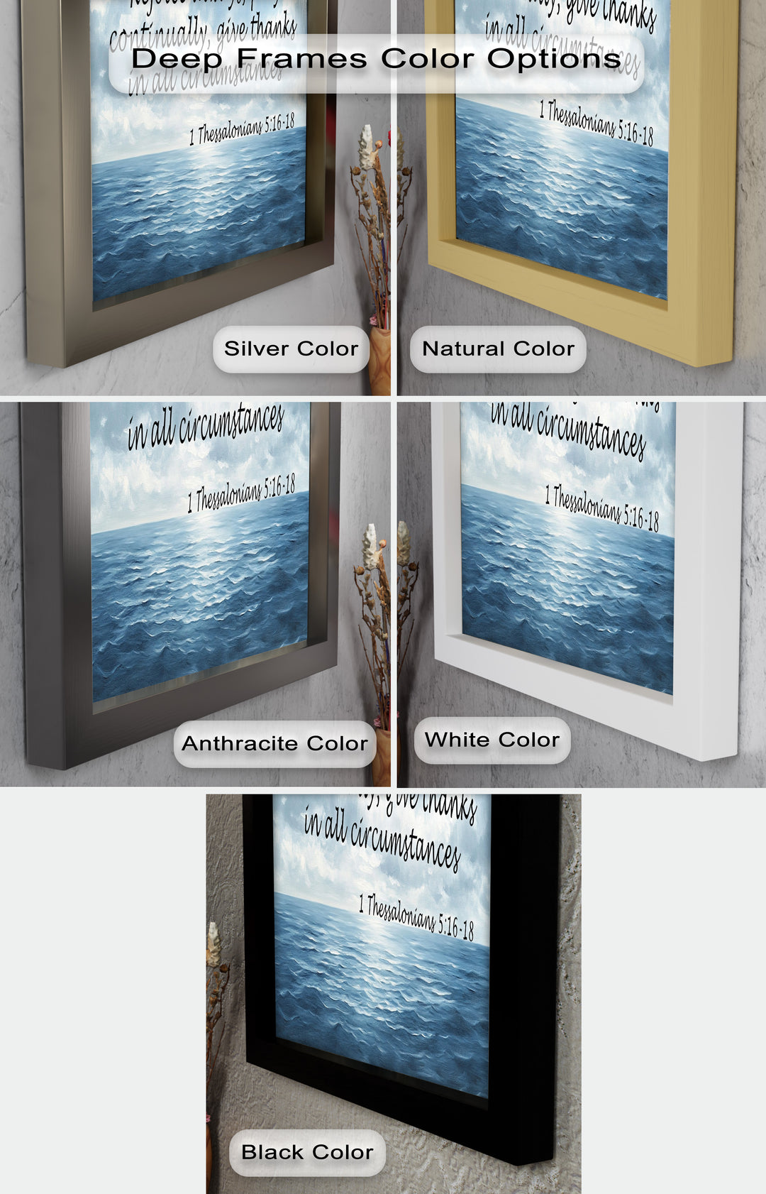 1 Thessalonians 5:16-18 – Rejoice, Pray, and Give Thanks Bible Verse Oil Painting
