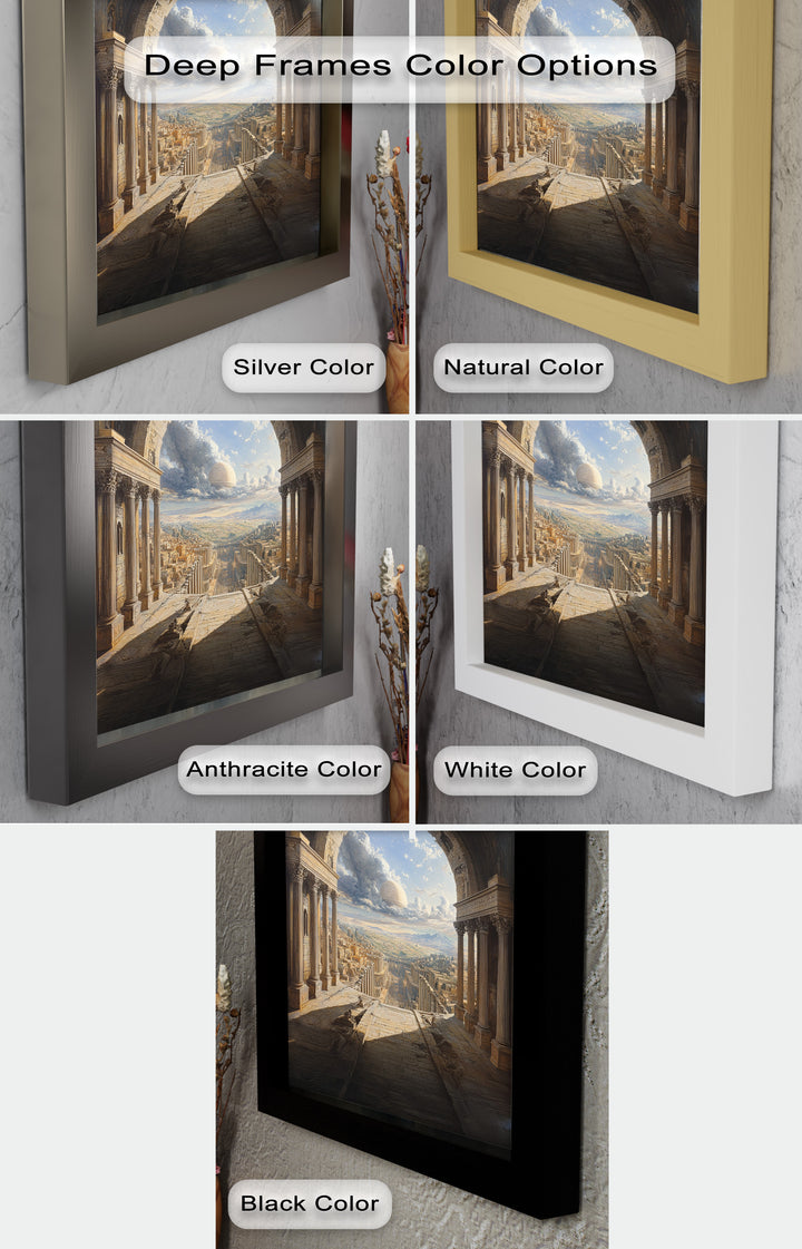 Celestial Archway over an Ancient Metropolis – Renaissance Oil Painting