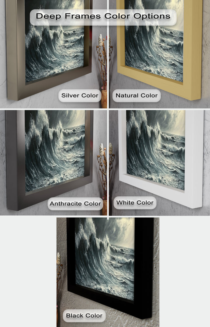 Ocean Wave Wall Art - Stormy Seascape Oil Painting