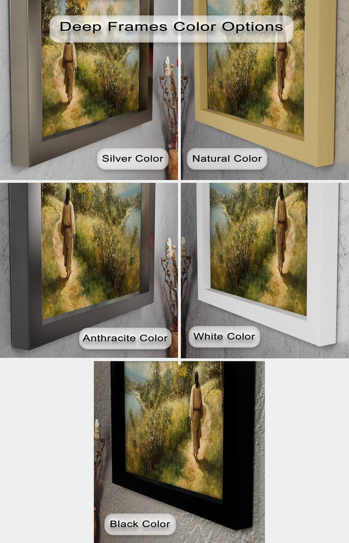 Jesus Walking on Path – Religious Oil Painting