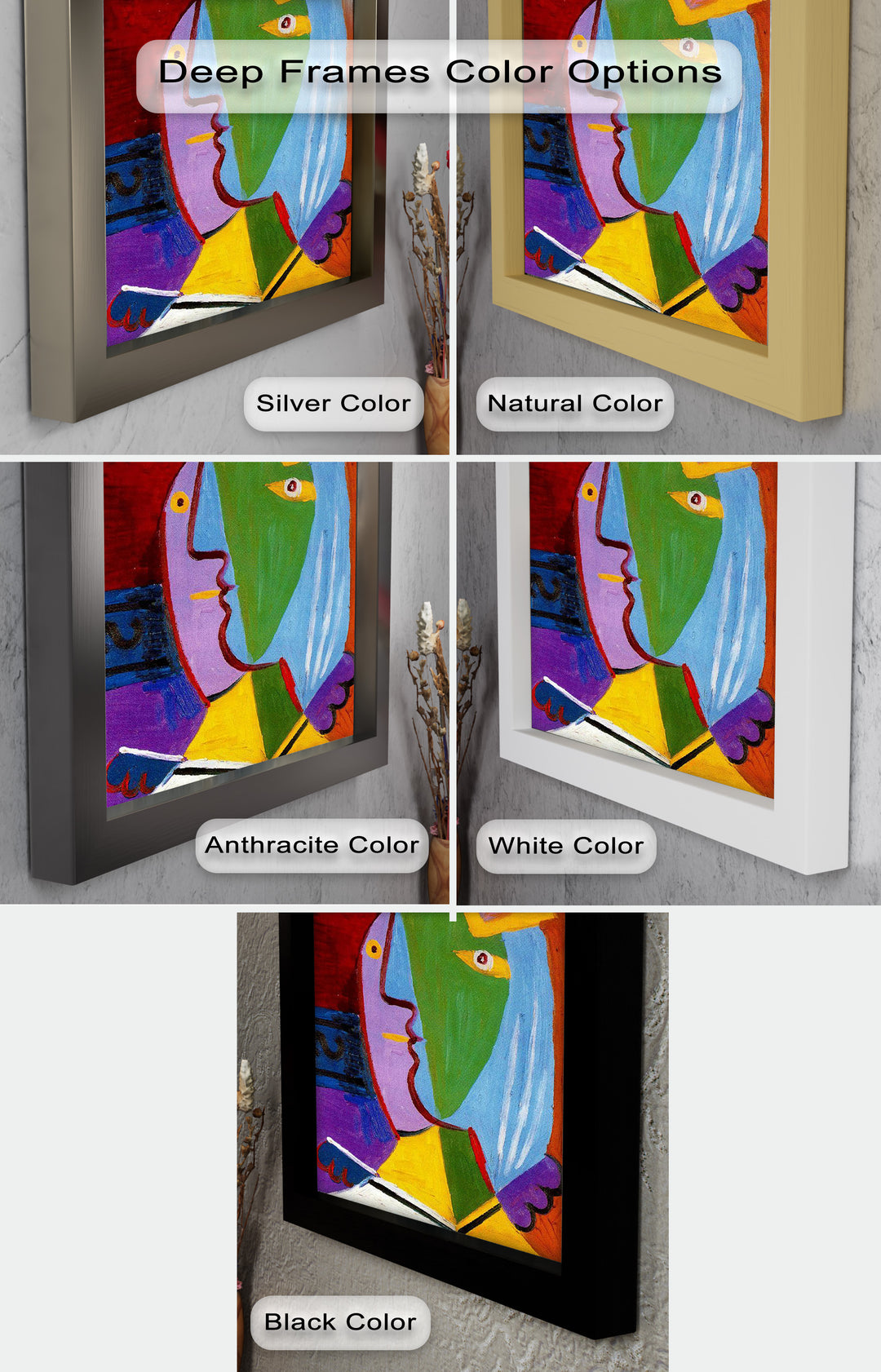 Vibrant Duality – Picasso-Inspired Abstract Oil Painting