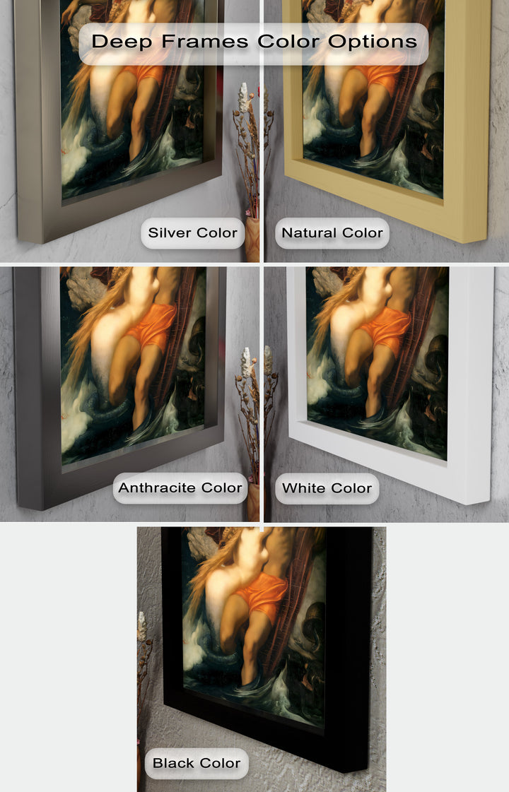 The Embrace of the Sea – Romantic Mythological Nude Oil Painting