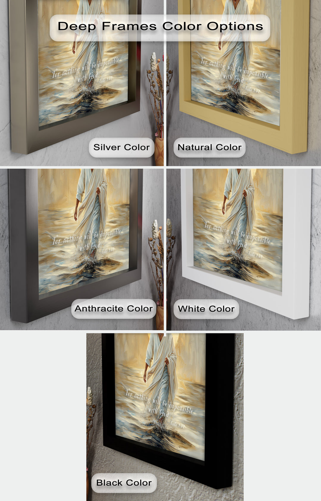 Luke 1:37 – Nothing Is Impossible Bible Verse Oil Painting
