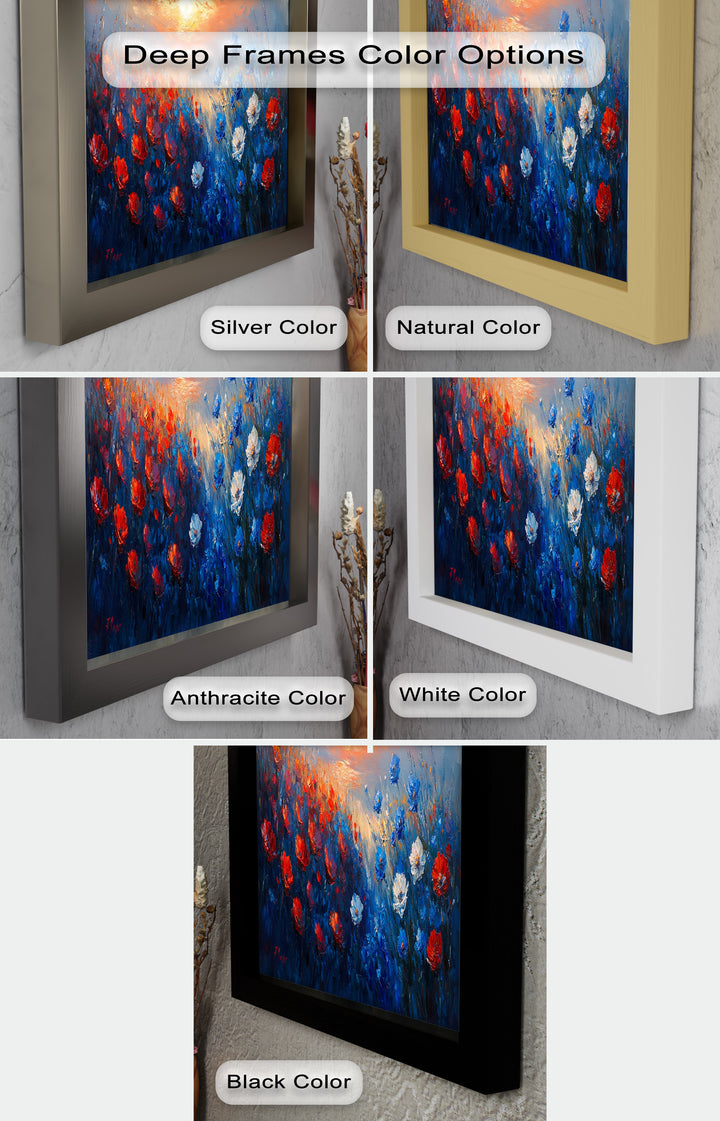 Wildflower Sunset Symphony – Colorful Horizon Flower Oil Painting