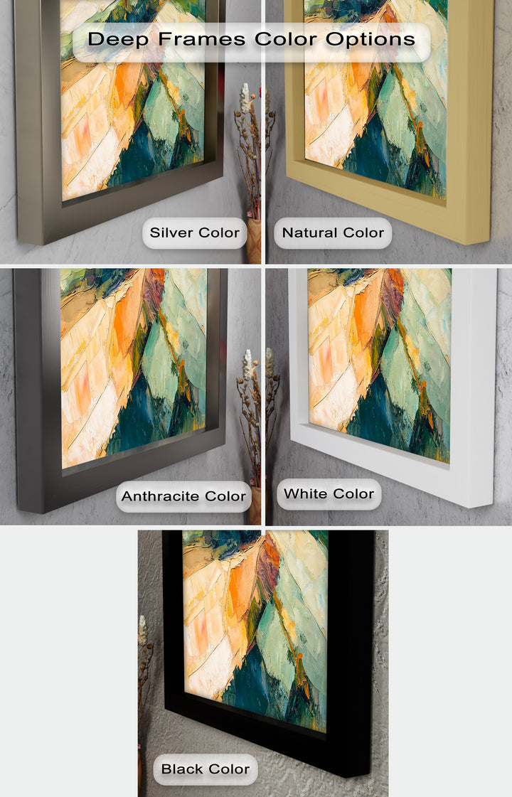 Golden Divide – Abstraktes Landschaftsfeld-Ölgemälde
