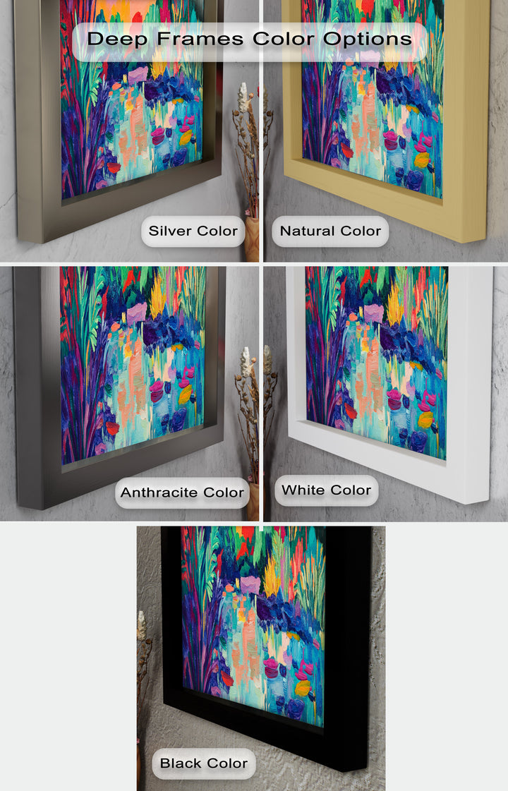 Sunset Reflections Oil Painting – Fauvist Lakeside Dreamscape