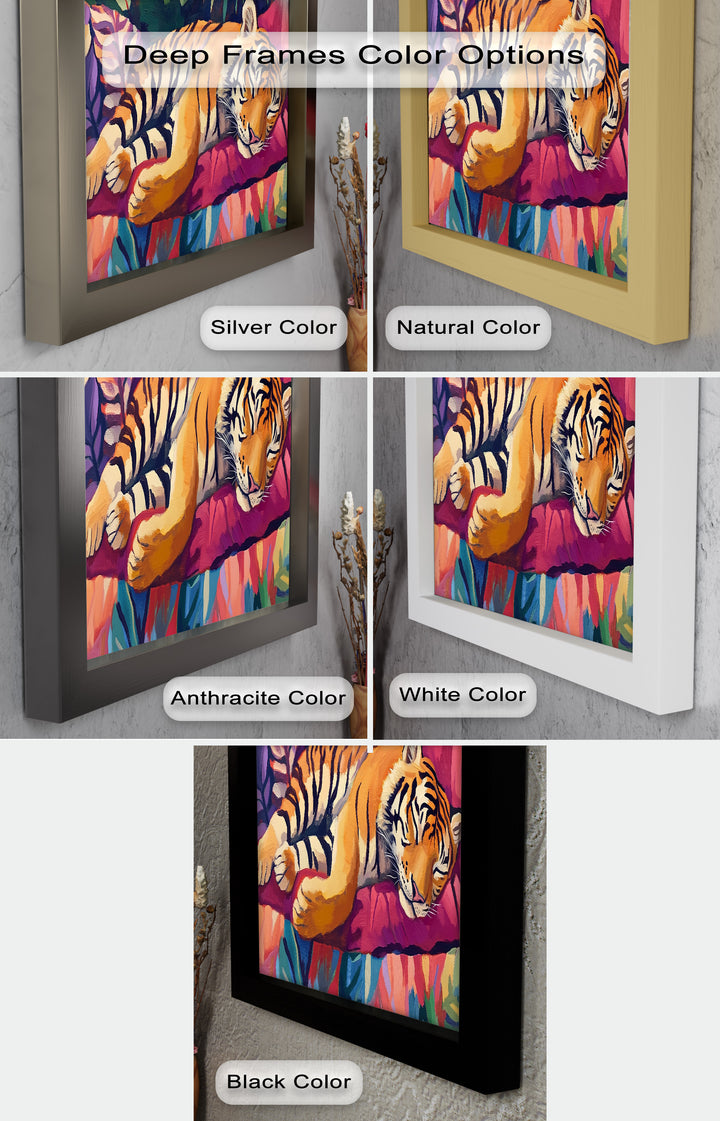 Resting Tiger Oil Painting – Fauvist Jungle Art