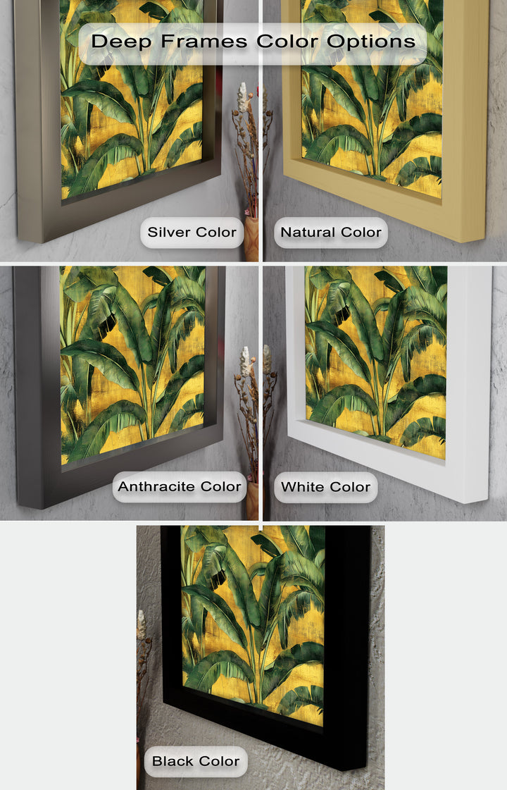 Goldenes Bananenblatt – Tropisches botanisches Ölgemälde