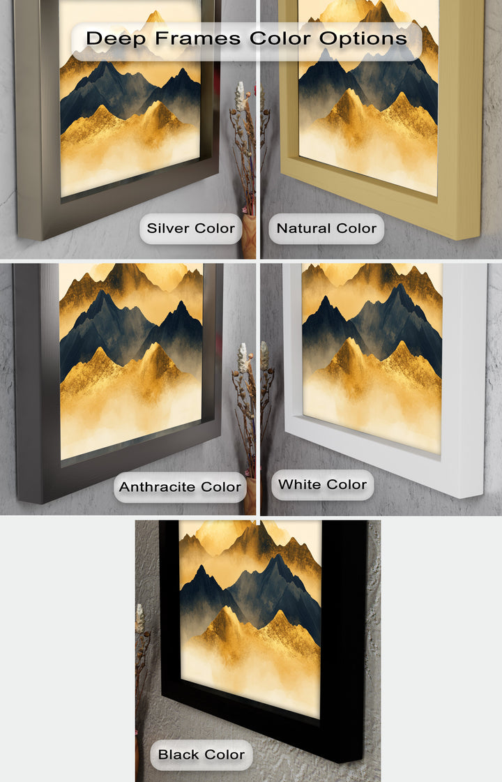 Gold &amp; Black Mountains – Modernes Ölgemälde
