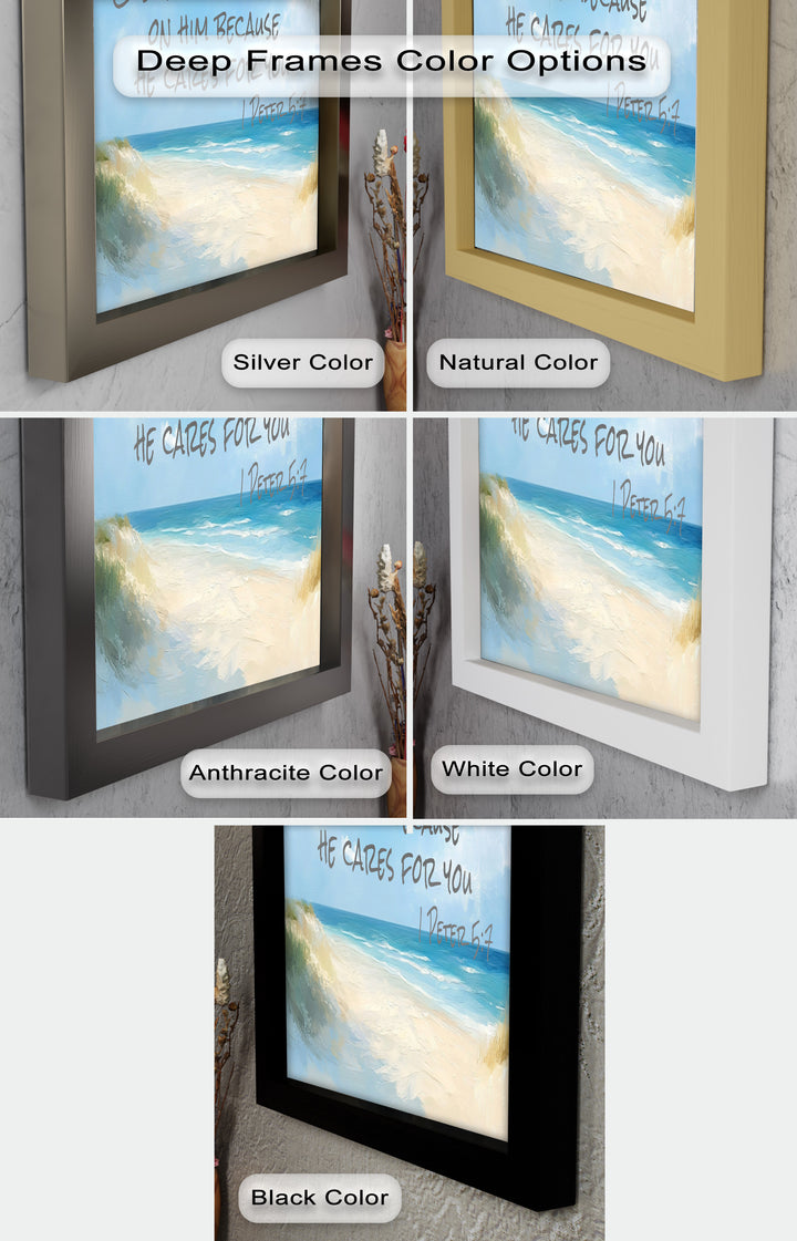 1 Peter 5:7 – Cast Your Anxiety Bible Verse Oil Painting