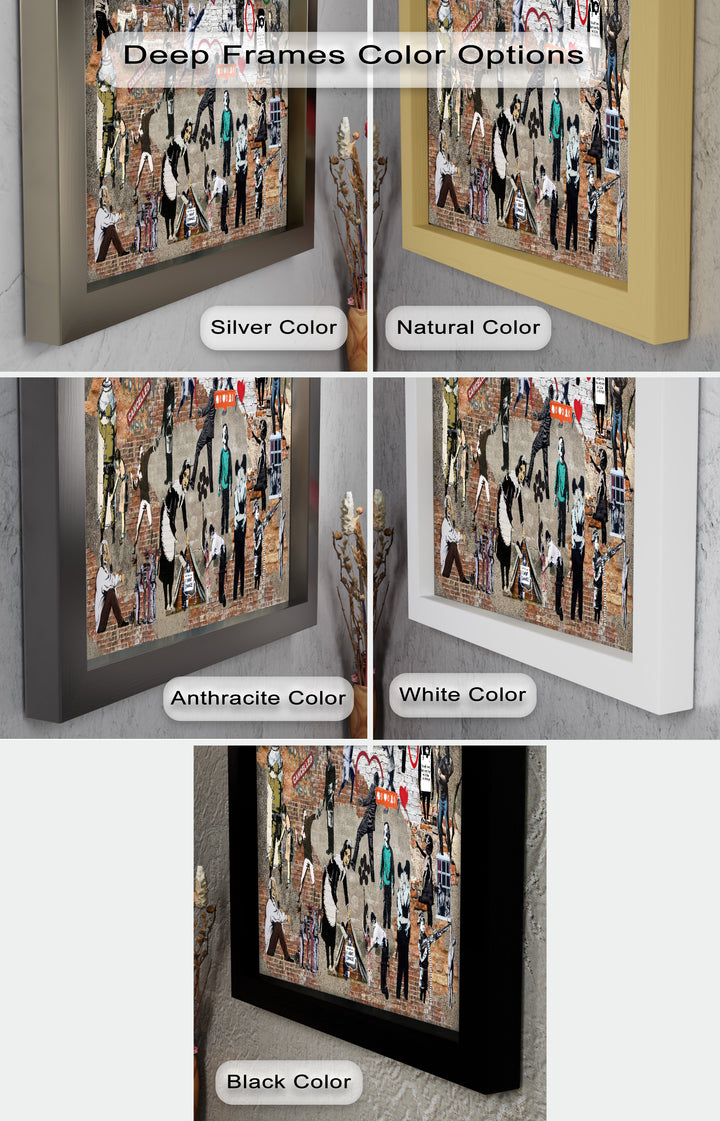 Voices on the Wall – Iconic Banksy Collage Oil Painting