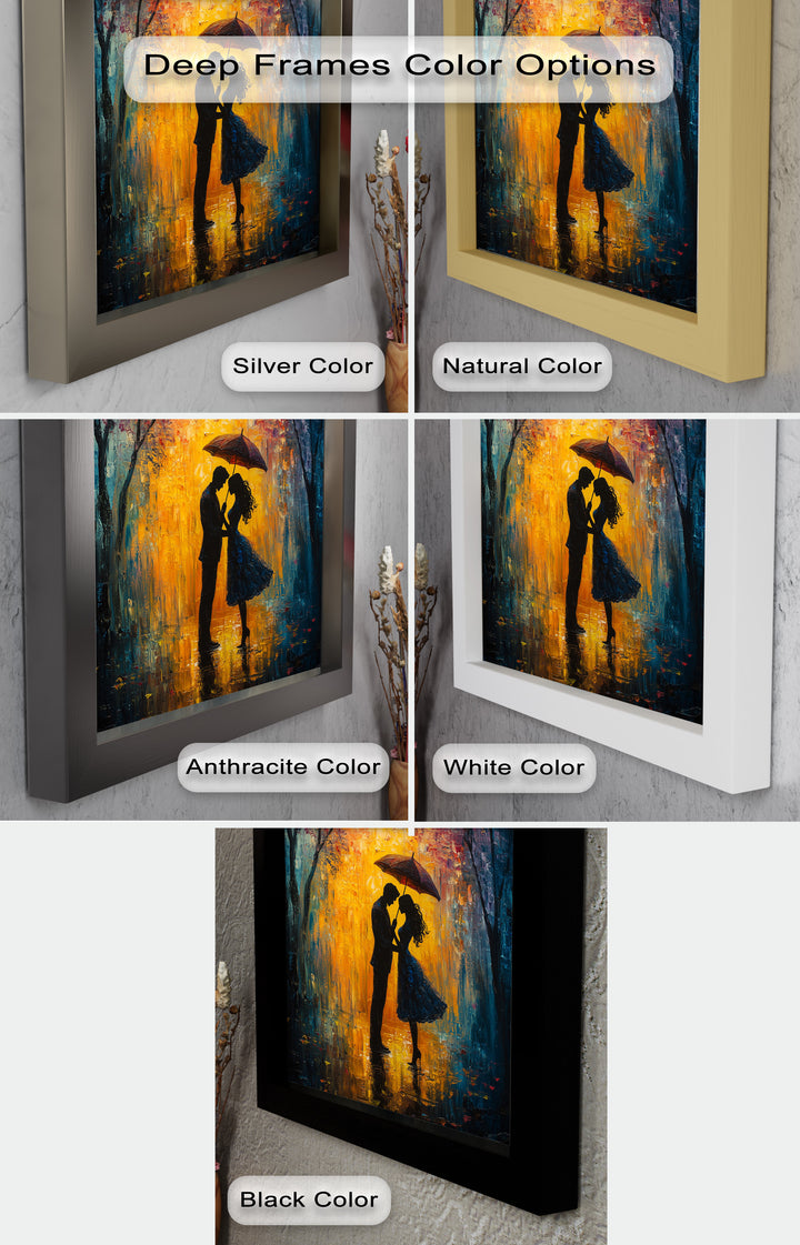 Lovers Under Autumn Glow – Romantic Couple Oil Painting