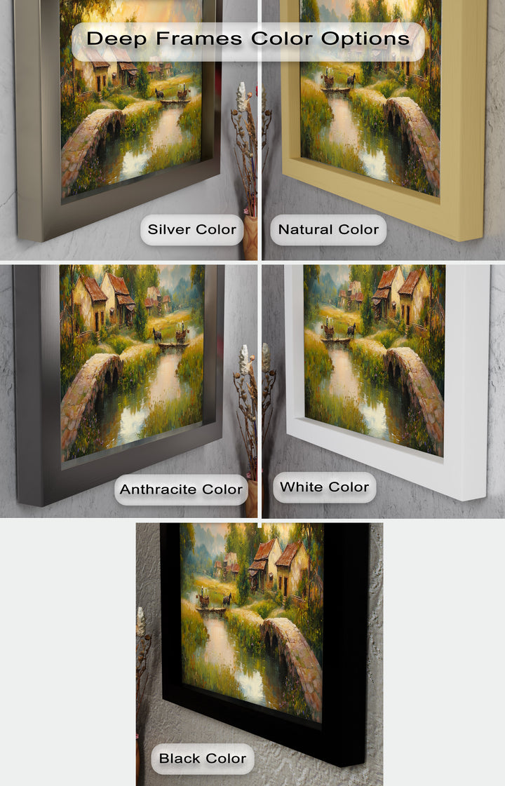 Landscape in Autumn – Serene Countryside Oil Painting