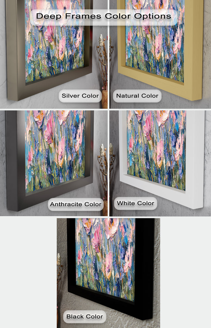 Pink and Violet Wildflower Bloom - Flower Oil Painting
