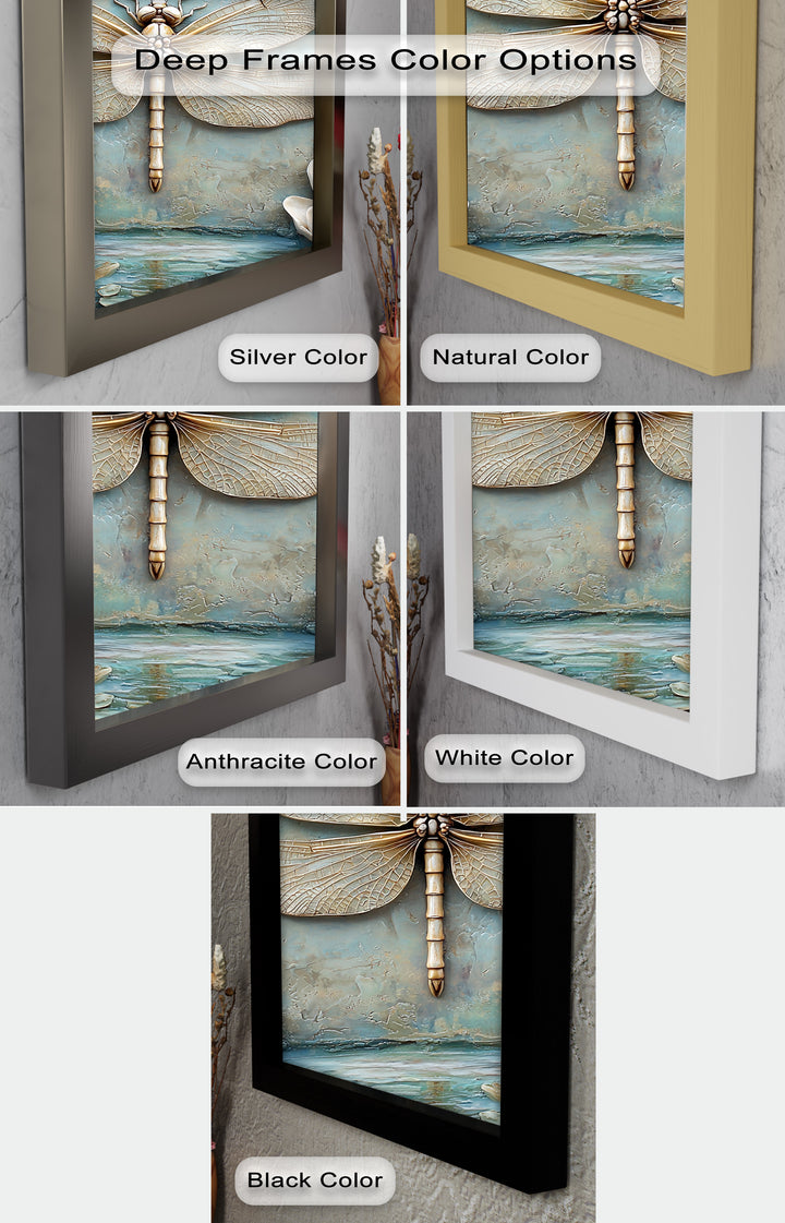 Vintage Dragonfly – Framed Oil Painting