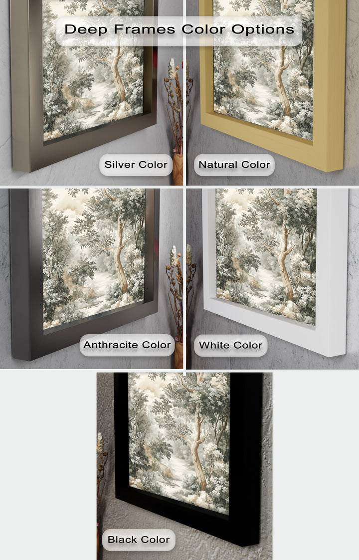 Antique Nature Wall Art-Forest Landscape Oil Paintin