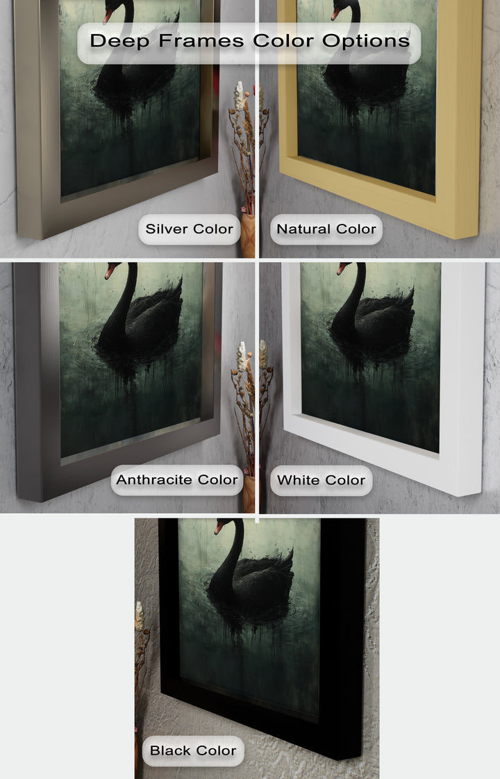 Solitary Grace – Moody Black Swan Oil Painting