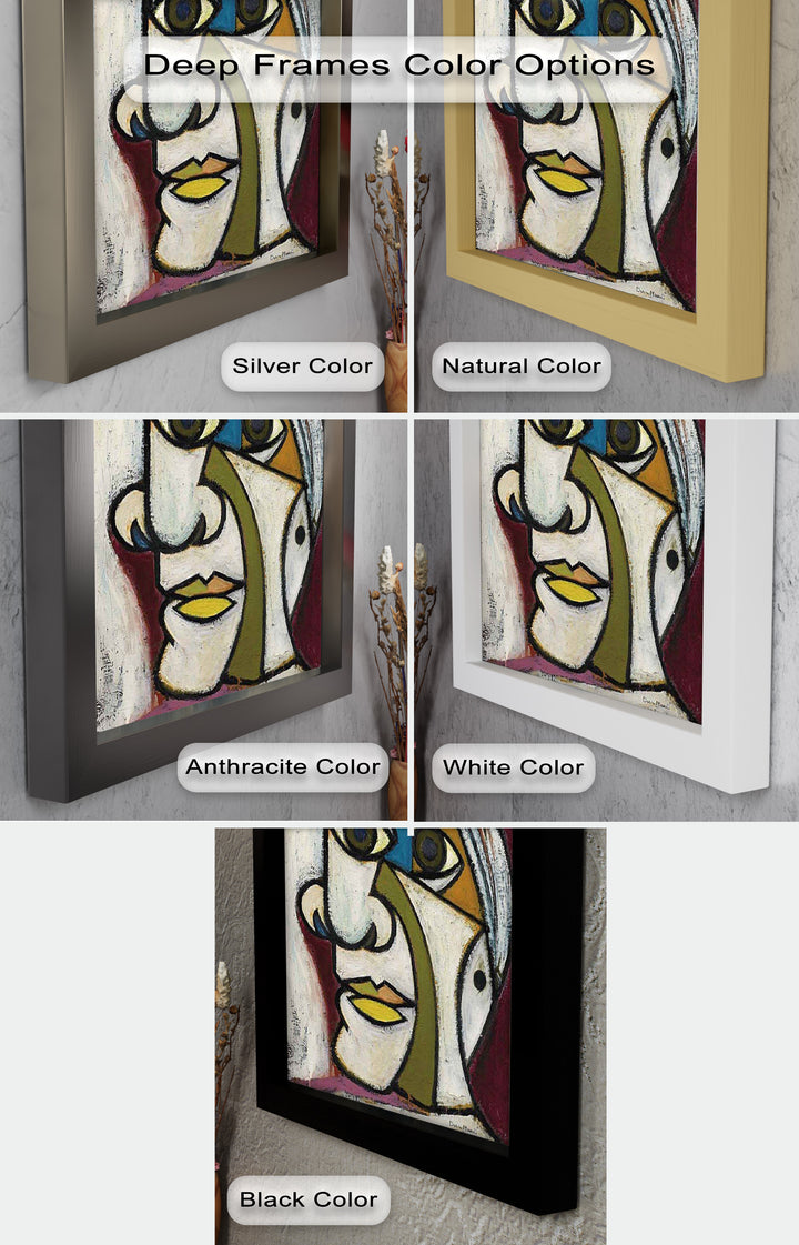Bold Gaze – Geometric Abstract Portrait Picasso Oil Painting