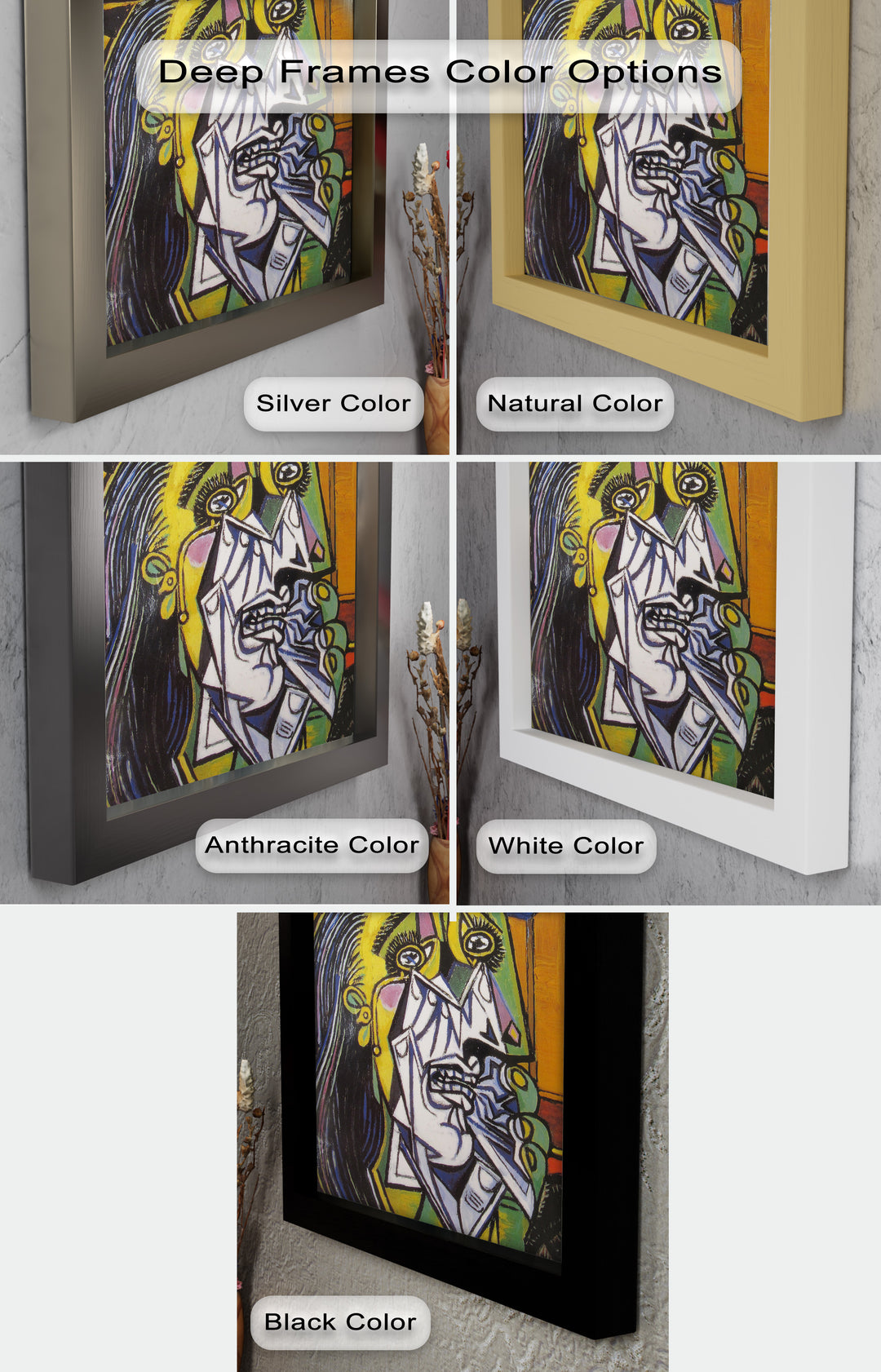 Woman in Anguish – Expressive Cubist Portrait Picasso Oil Painting