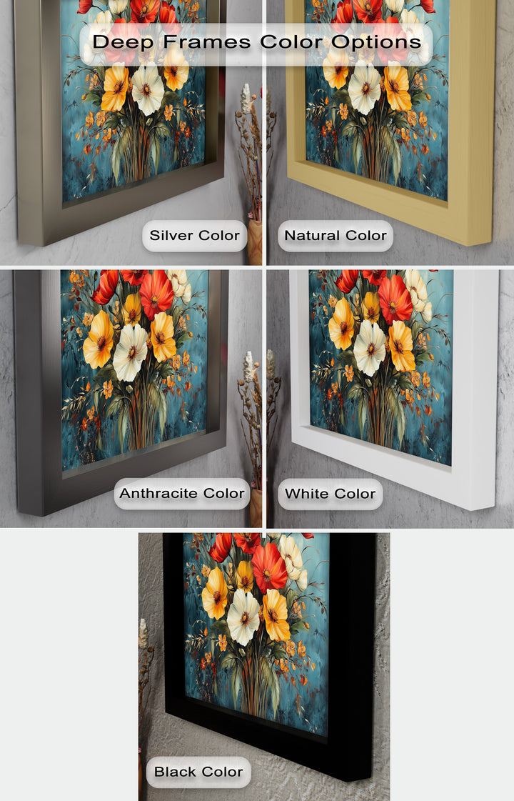 Vibrant Harmony – Multicolored Bloom Bouquet Flower Oil Painting