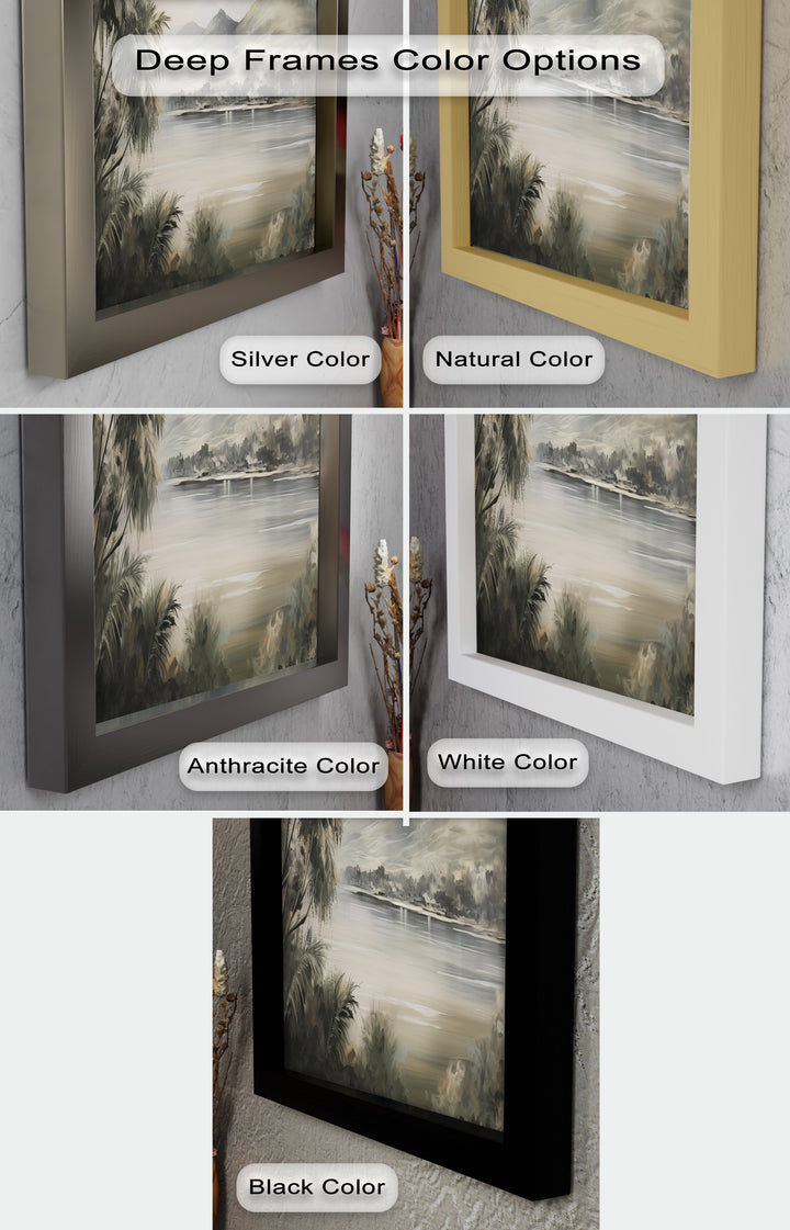 Tropische Flusslandschaft Wandkunst – Naturölgemälde