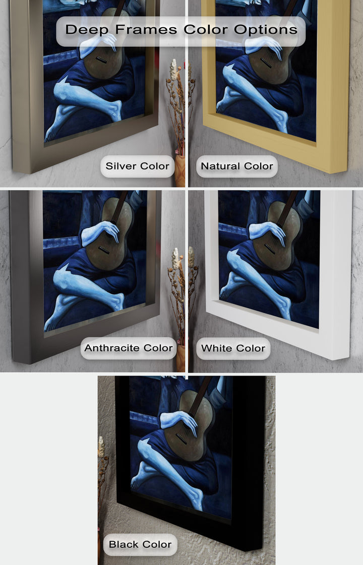Melancholy Strings – Blue Period-Inspired Guitarist Oil Painting