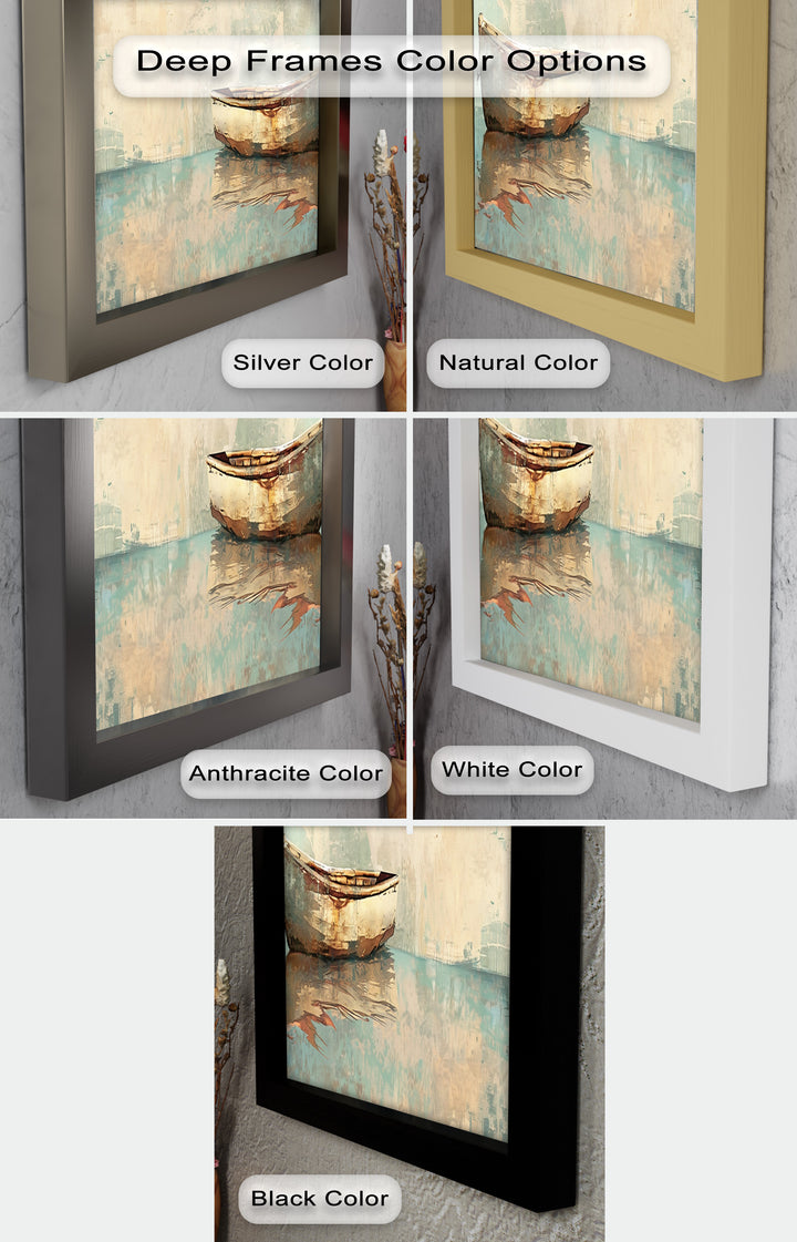 Old Wood Boat – Framed Oil Painting