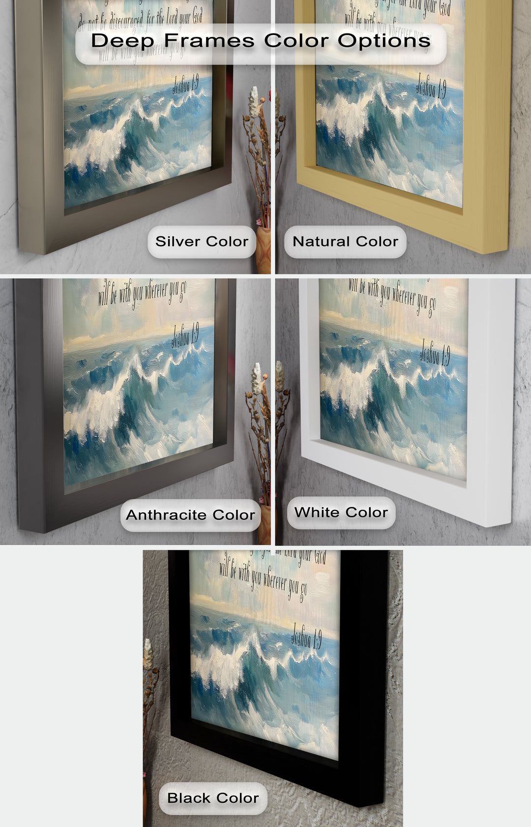 Joshua 1:9 – Strength and Courage Bible Verse Oil Painting