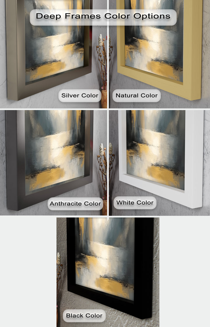 Serene Waterfall Abstract – Neutral Modern Oil Painting