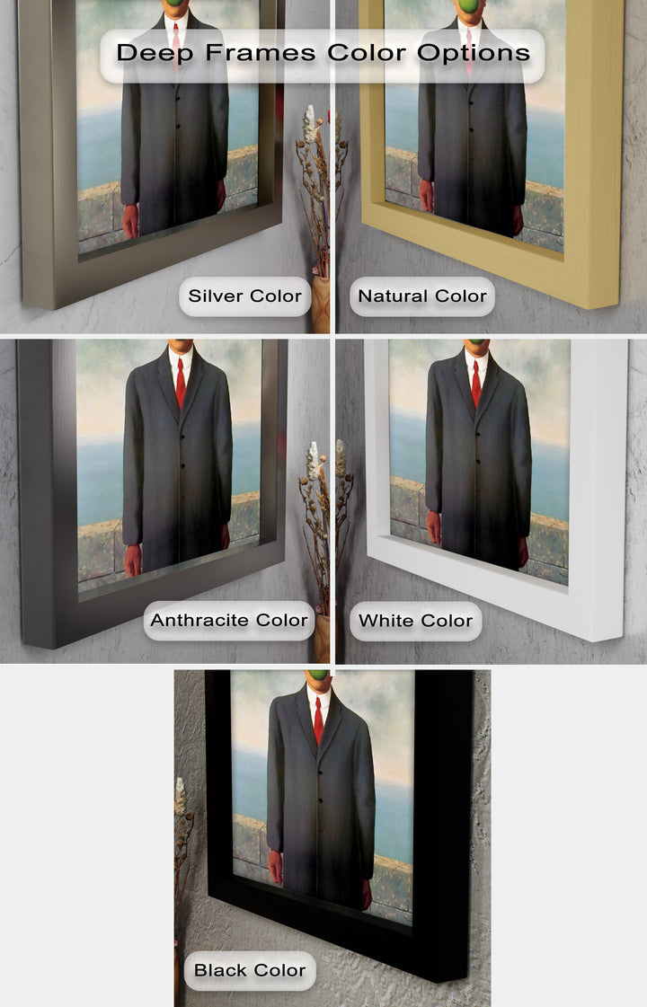 The Hidden Face – Surrealist Gentleman with Green Apple Oil Painting