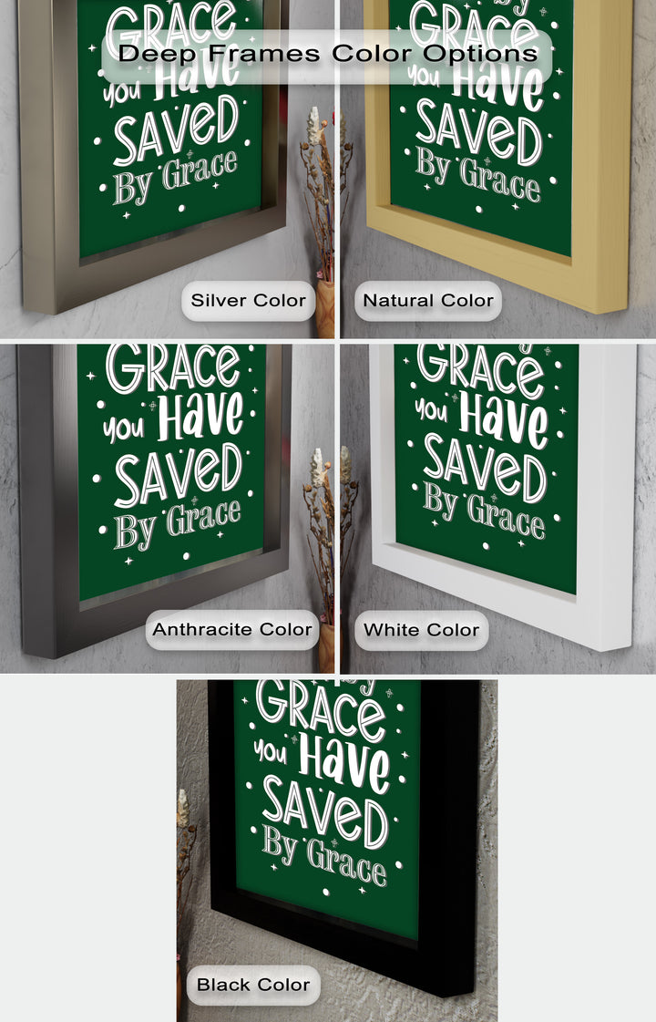 Saved by Grace – Christian Bible Verse Oil Painting