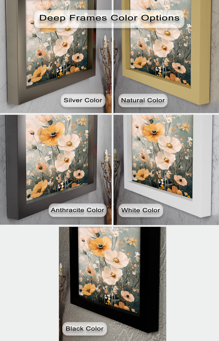 Golden Meadow Bloom - Boho Oil Painting