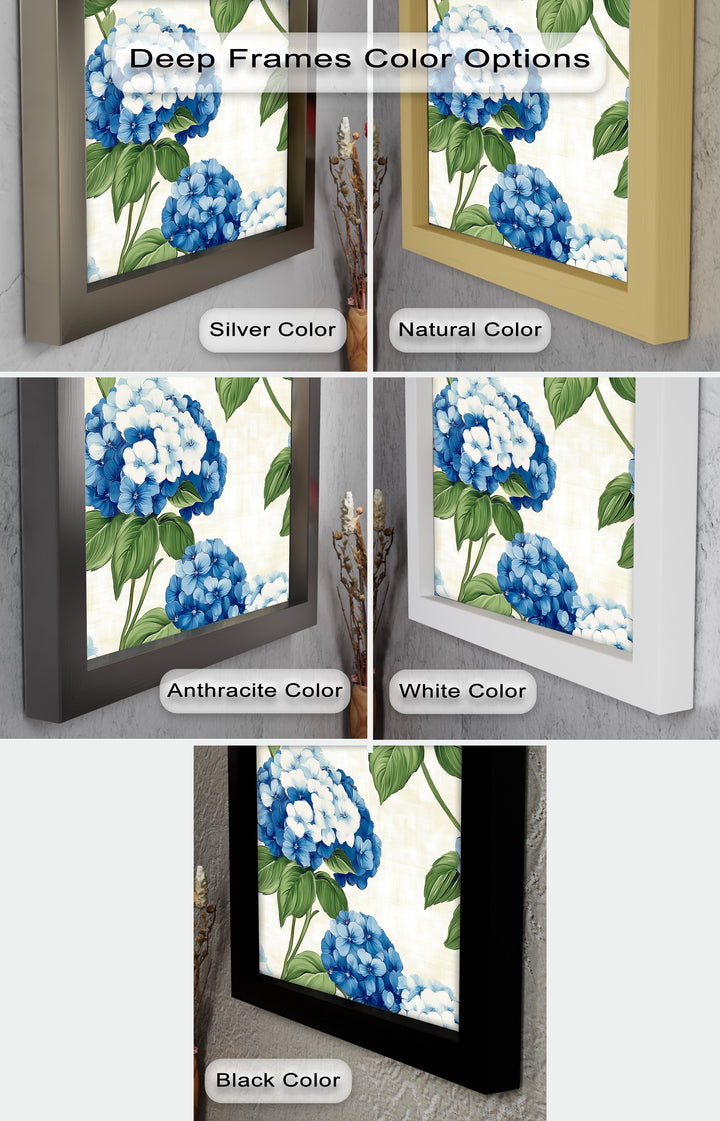 Blue and White Blooming - Flower Oil Painting