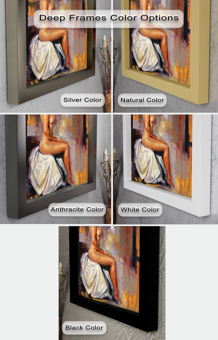 Poised in Silence – Figurative Nude Abstract Oil Painting