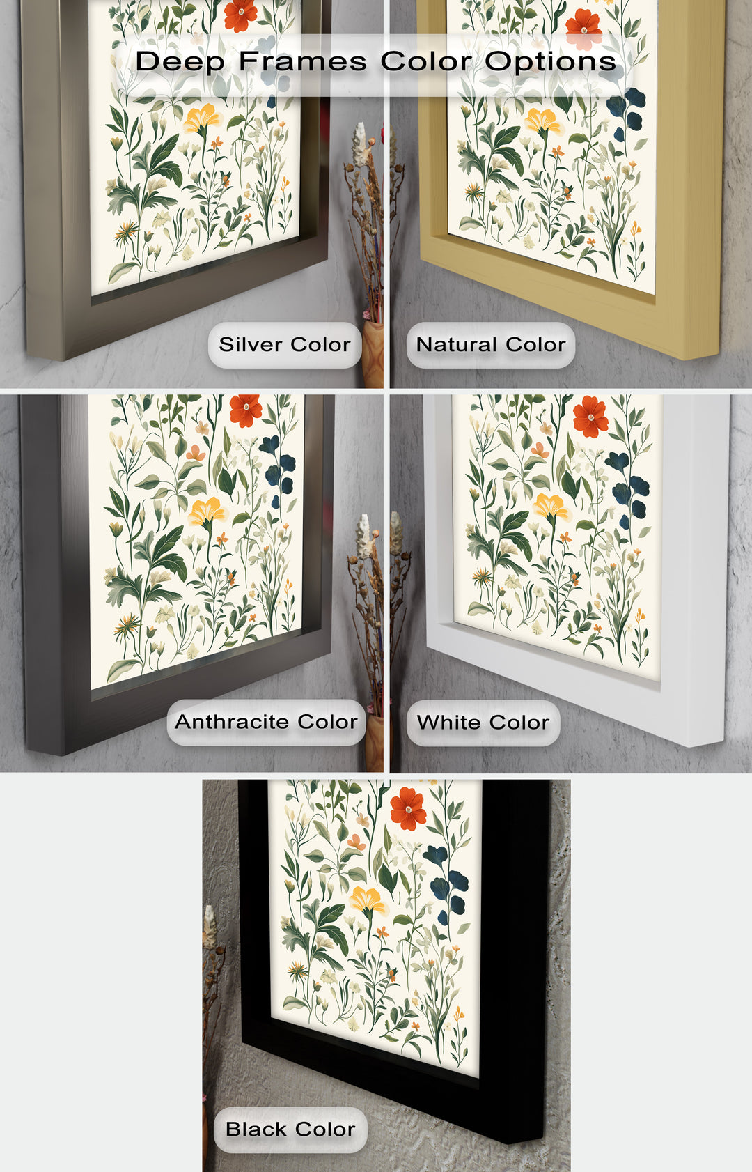 Zarte Wiesenwildblumen – Sanftes botanisches Arrangement Ölgemälde