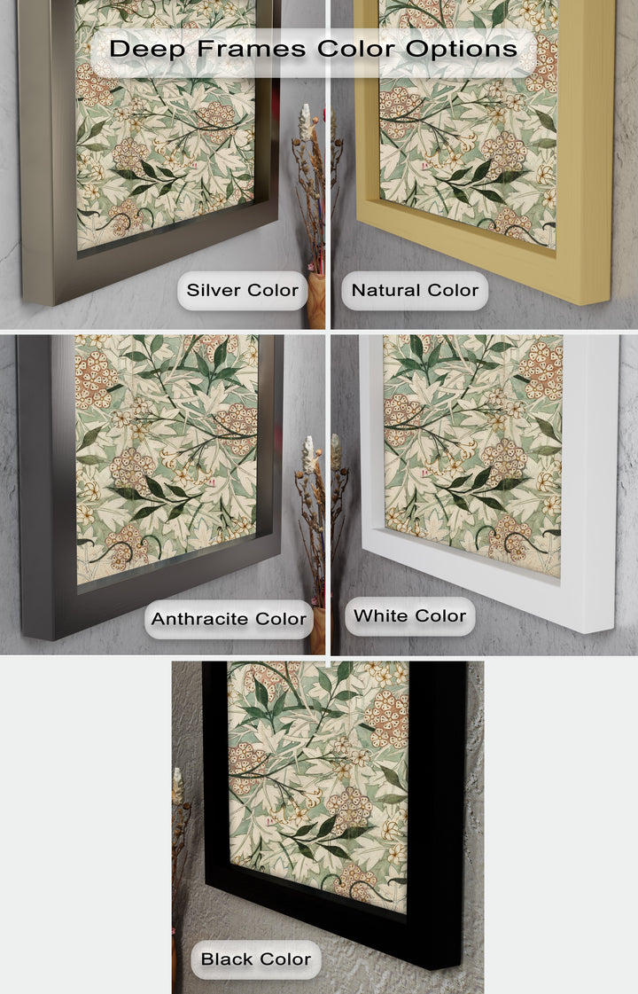Jasmine Pattern by William Morris – Framed Botanical Oil Painting