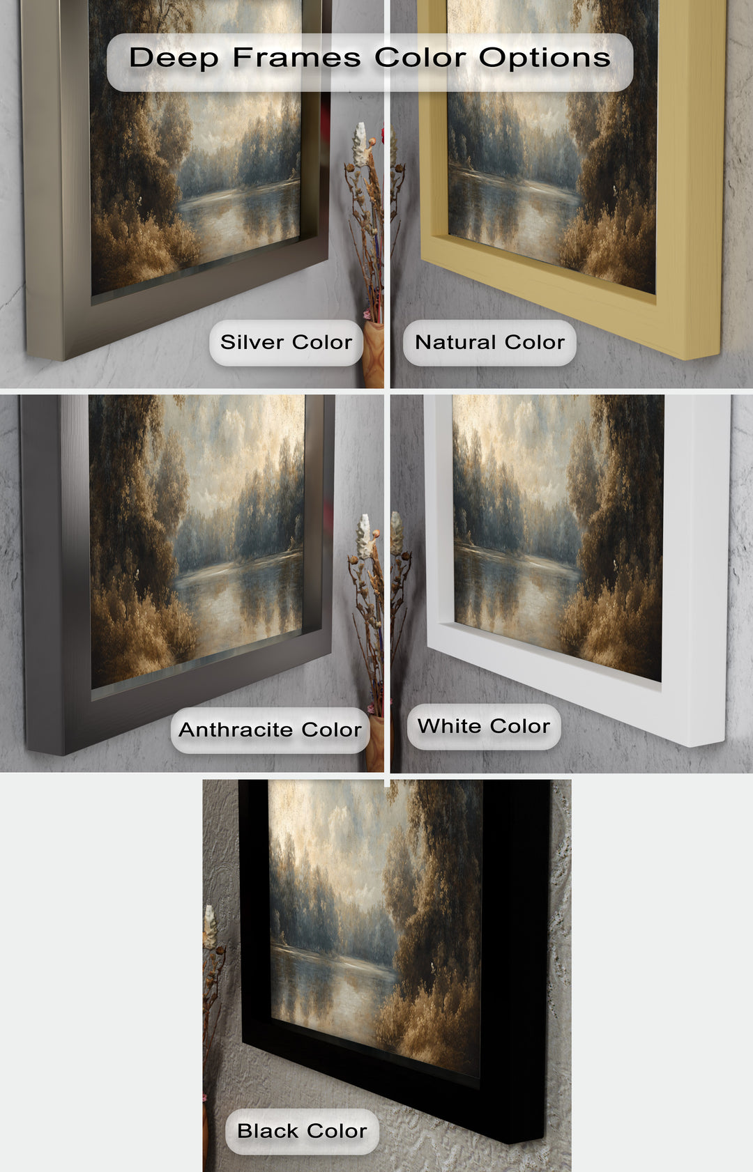 Forest Lake Wall Art – Nature Oil Painting