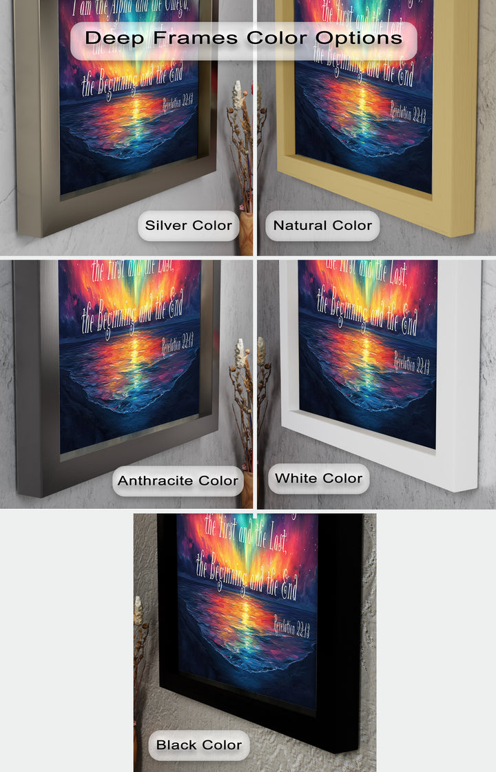 Revelation 22:13 – Alpha & Omega Bible Verse Oil Painting