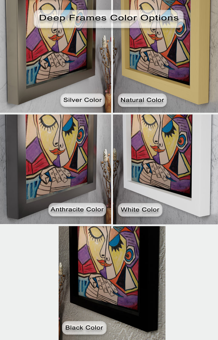Unified Gaze – Dual Expression Abstract Picasso Oil Painting