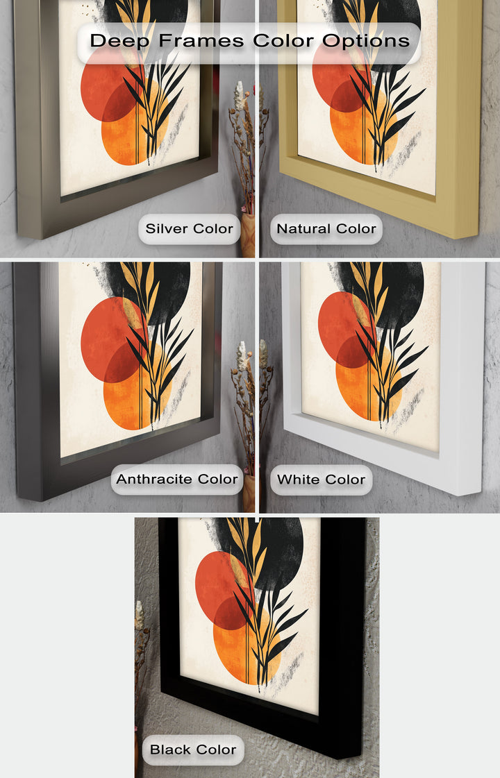Golden Dusk – Modernes abstraktes botanisches Ölgemälde