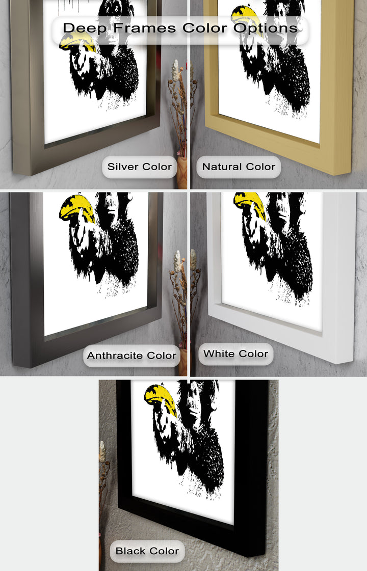 Monkey with Banana Gun – Satirical Banksy Oil Painting