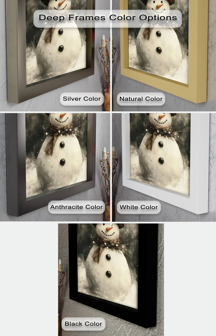 Frosty Cheer – Snowman in Winter Wonderland Oil Painting - MyPhotoStation