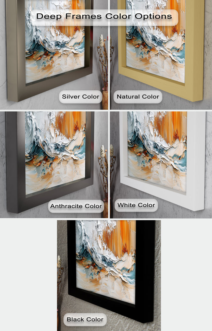 Elemental Surge – Abstract Ocean Cliff Oil Painting
