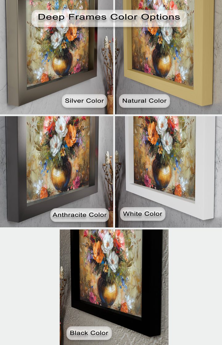 Radiant Bloom – Colorful Floral Oil Painting